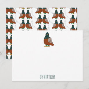 Carte De Correspondance Deux tourterelles Doves mignonnes Oiseau sur mesur