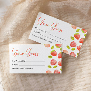 Carte De Correspondance Devinez combien de Baby shower doux de baies