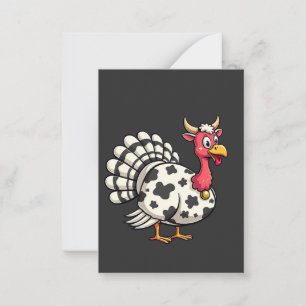 Carte De Correspondance Dinde de Thanksgiving Tête de Vache Moo Drôle Fami