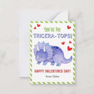 Carte De Correspondance Dinosaur School Valentine Card pour enfants