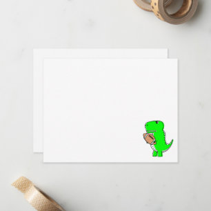 Carte De Correspondance Dinosaure Vert Aime Football Linked 3x3