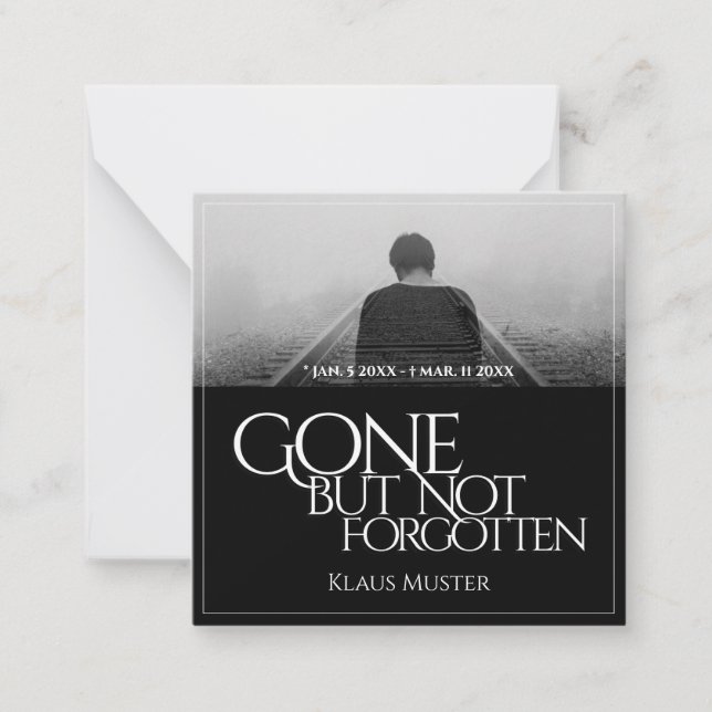 Carte De Correspondance Disparu mais pas oublié - Sombre (Devant)