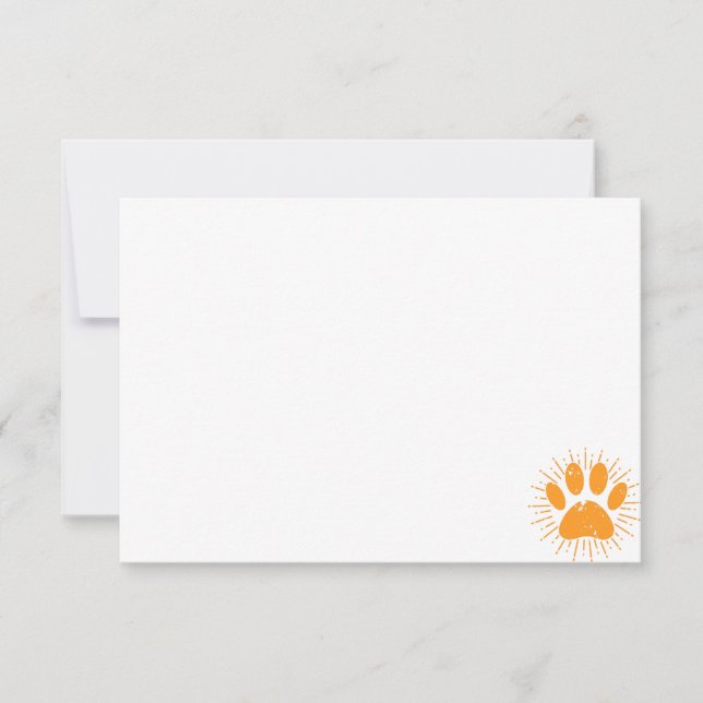 Carte De Correspondance Distressed Sunbeam Dog Paw Custom Blank (Devant)