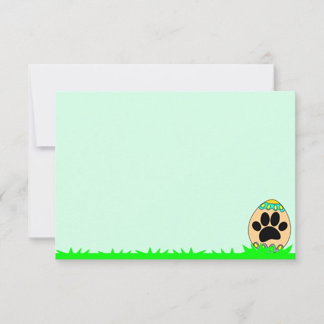 Carte De Correspondance Dog Paw Easter Egg Print Blank (Devant)