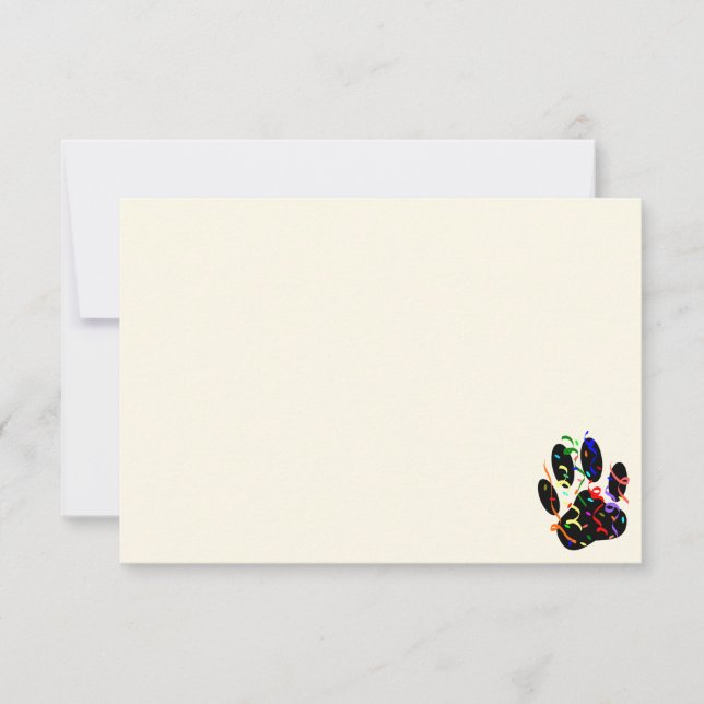 Carte De Correspondance Dog Paw Print With Confetti And Streamer Cream (Devant)