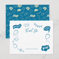Doodle Moderne Merci Bleu