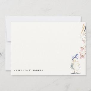 Carte De Correspondance Douce Baby Shower Florale Aquarelle de la Ferme de