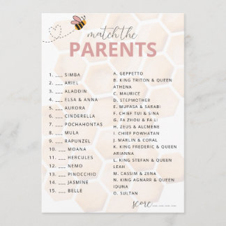 Carte De Correspondance Douce Petite Ruche Baby Shower Jeu pour Parents