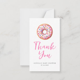 Carte De Correspondance Douce Saupoudrer de beignets roses Baby shower mod