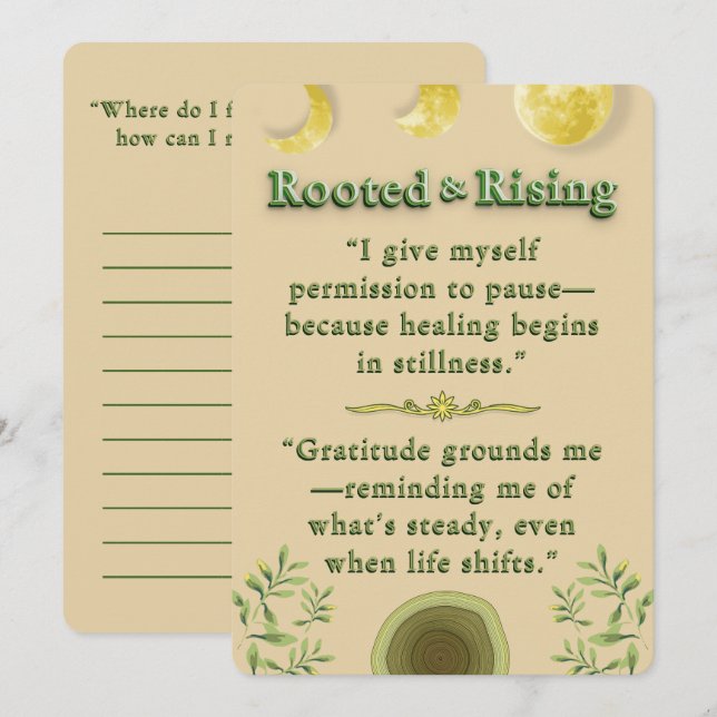 Carte De Correspondance Douceur | Affirmation Pause & Gratitude (Devant / Derrière)