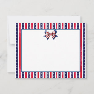 Carte De Correspondance Drapeau américain étoilé bordure 4 juillet