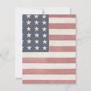 Carte De Correspondance Drapeau américain rustique Americana