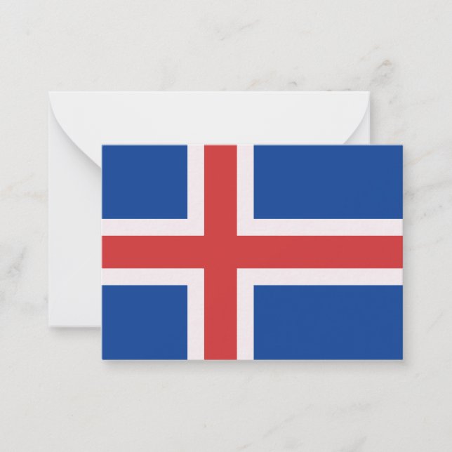 Carte De Correspondance Drapeau de l'Islande (Devant)