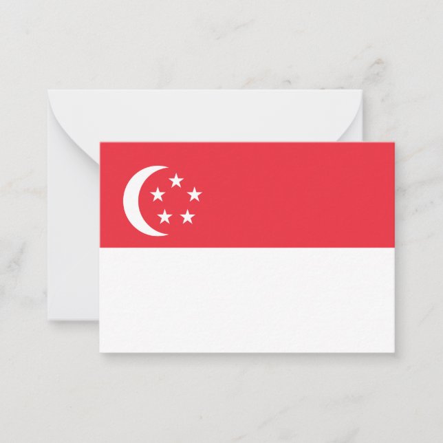 Carte De Correspondance Drapeau de Singapour (Devant)