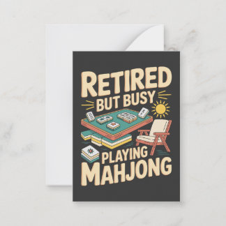 Carte De Correspondance Drôle de Mahjong Retraite Retraité mais occupé Dr