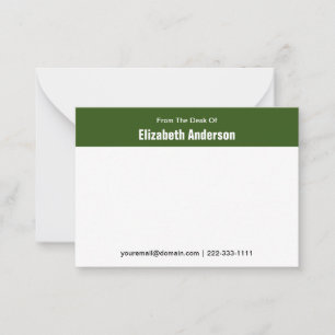 Carte De Correspondance Du bureau de Green et White Nom Téléphone E-mail