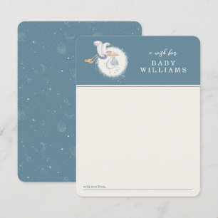 Carte De Correspondance Dumbo & Stork Au-dessus de la lune - Baby shower