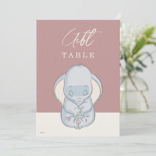 Carte De Correspondance Dumbo & Stork Over the Moon Baby shower Table cade