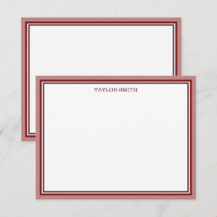 Carte De Correspondance Dusty Pink Maroon Borders Ajouter Votre Nom