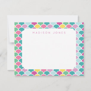 Carte De Correspondance Écaille de Sirène Multicolore Personnalisé Enfants