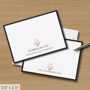 Carte De Correspondance Échelle de justice en or pour avocat haut de gamme
