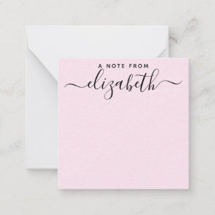Carte De Correspondance Écrit À La Main Une Note Du Nom De Script Blush Pi