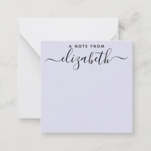 Carte De Correspondance Écrit À La Main Une Note Du Nom De Script Purple