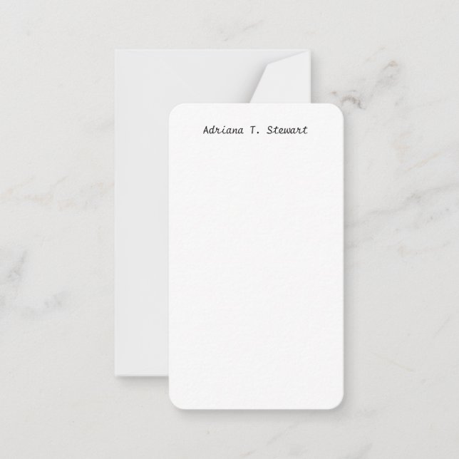 Carte De Correspondance Écriture Blanche Professionnelle Élégante Simple (Devant)