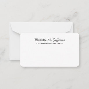 Carte De Correspondance Écriture manuscrite classique Blanc tendance créat