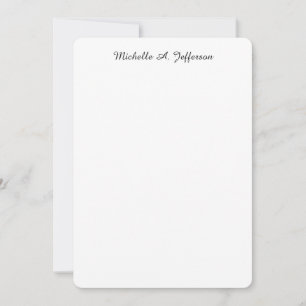 Carte De Correspondance Écriture manuscrite classique Blanc tendance créat