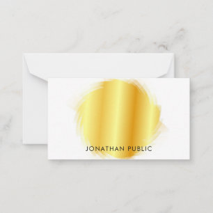 Carte De Correspondance Écriture manuscrite Gold Look Monogramme Simple