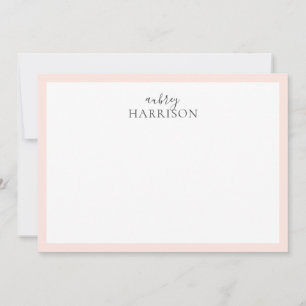 Carte De Correspondance Écriture Simple Moderne Nom Blush Rose