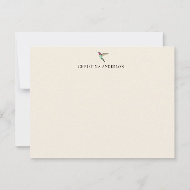 Carte De Correspondance Ecru Hummingbird (Devant)
