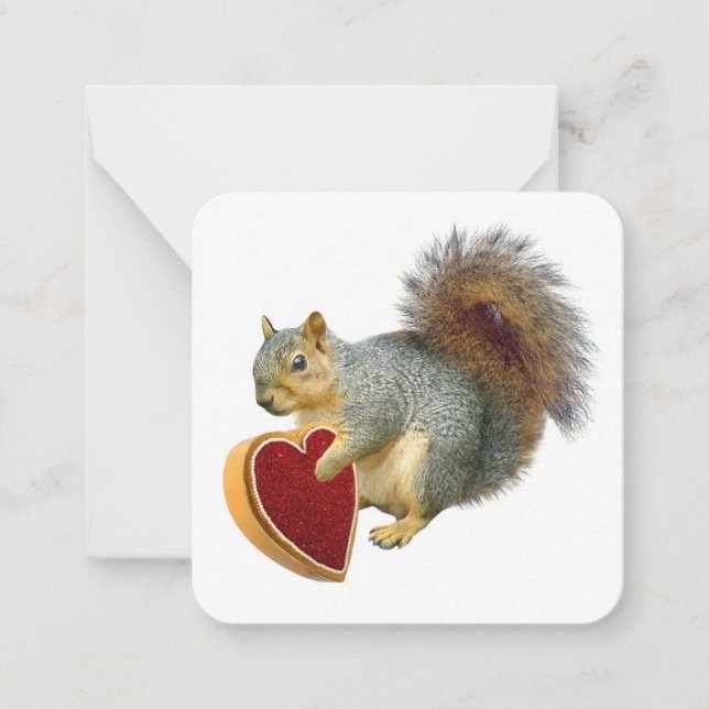 Carte De Correspondance Écureuil avec boîte cardiaque Mini (Devant)