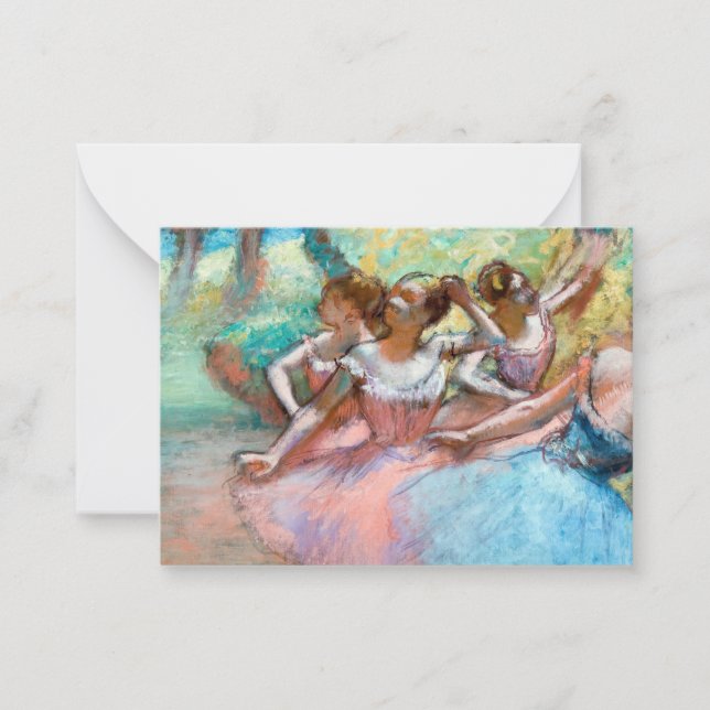 Carte De Correspondance Edgar Degas - Quatre Ballerinas sur scène (Devant)