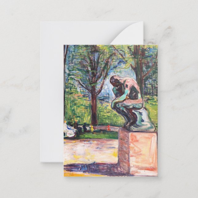 Carte De Correspondance Edvard Munch - Le penseur de Rodin (Devant)