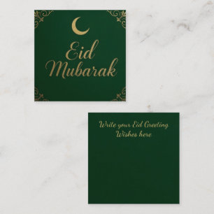 Carte De Correspondance Eid Mubarak élégant et luxueux en vert