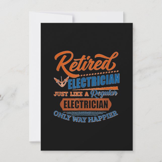 Carte De Correspondance Électricien retraité - Cadeau d'électricien (Devant)