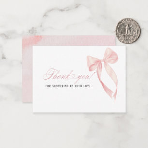 Carte De Correspondance Elégant aquarelle Coquette Cou rose ruban bébé
