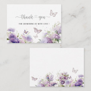 Carte De Correspondance Elégant aquarelle papillon embrasse merci bébé