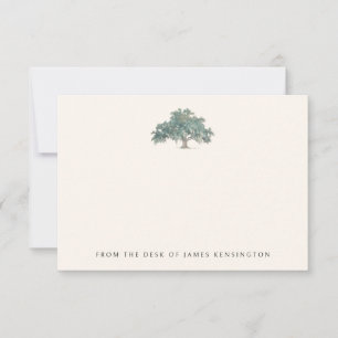 Carte De Correspondance Élégant arbre de chêne du Sud Texte personnalisé