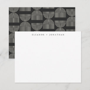 Carte De Correspondance Elégant Arc noir blanc Couple personnalisé