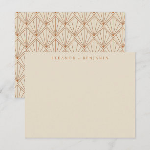 Carte De Correspondance Elégant Art Déco Burnt Orange Mariage Nom personna