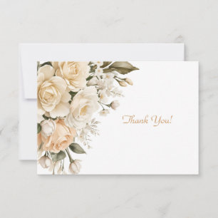 Carte De Correspondance Élégant Bouquet floral beige