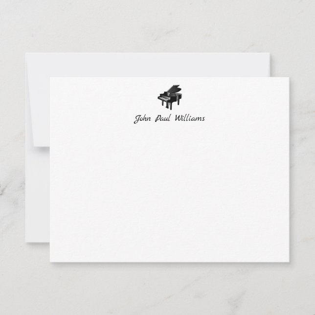 Carte De Correspondance Élégant Classic Grand Piano Music Calligraphie Nom (Devant)