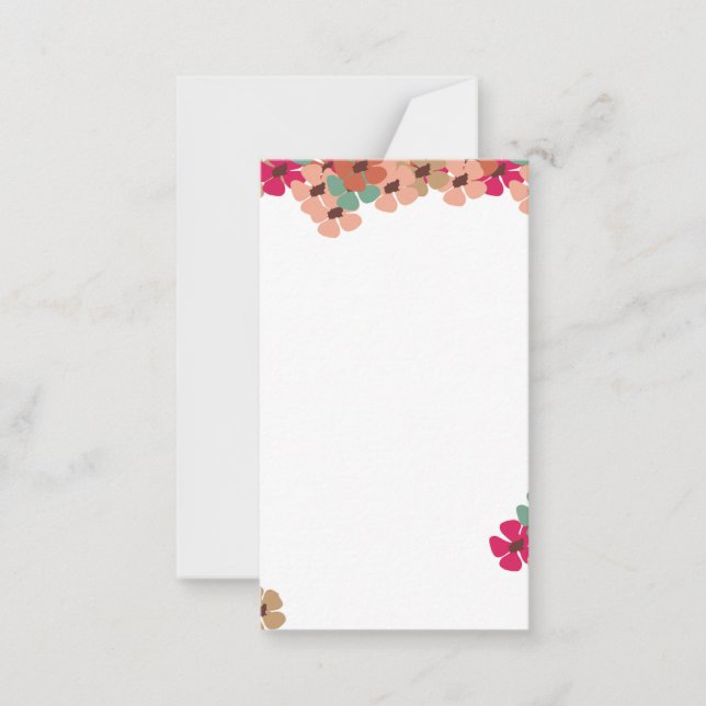 Carte De Correspondance Elegant Colored Floral Greeting Card (Devant)