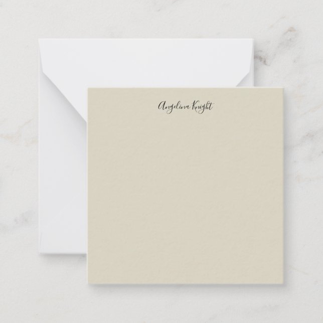 Carte De Correspondance Élégant Design Chic Plain écriture Script (Devant)