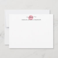 Élégant Deux Monogrammes Script Lavé point rose