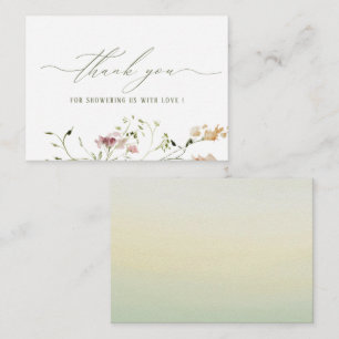 Carte De Correspondance Elégant Fleur sauvage aquarelle Baby Flat Note Car