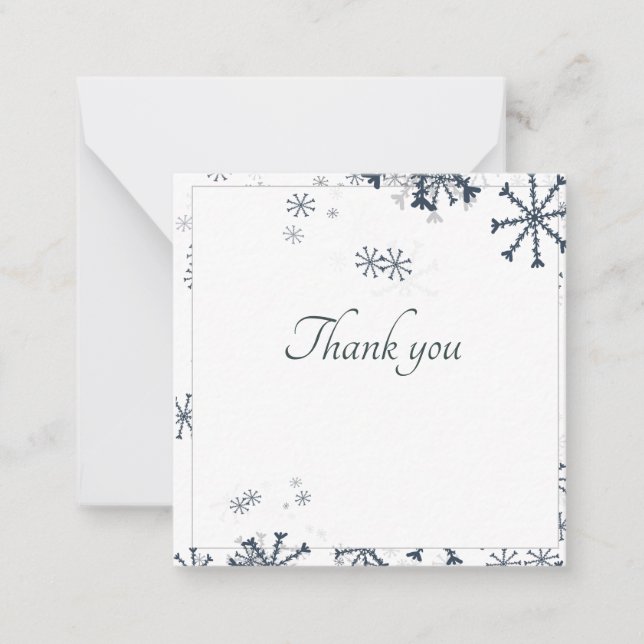 Carte De Correspondance élégant hiver merci (Devant)